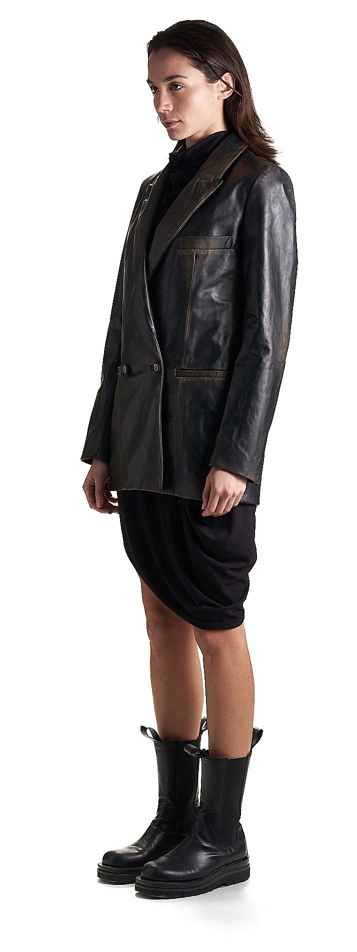 DANIELE BASTA LEATHER AND SILVER JACKET 